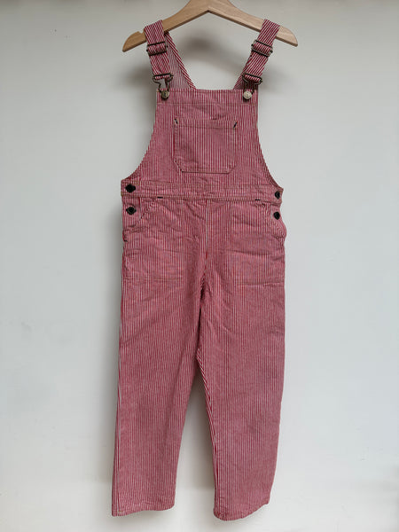 Loved PORTER Dungaree Red Stripe 6/7 Years